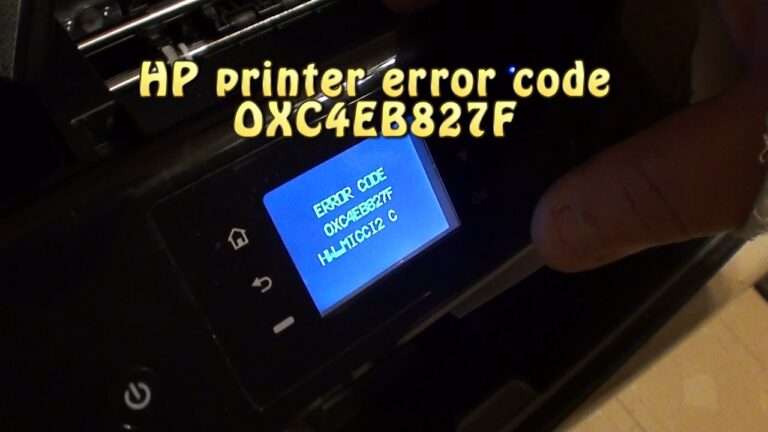 Troubleshooting Guide to Fix HP Printer Error Code Oxc4eb827f