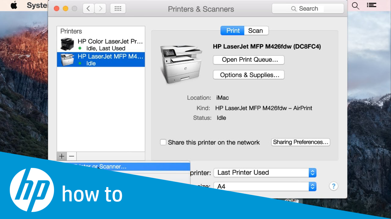 setting up an hp printer on a mac