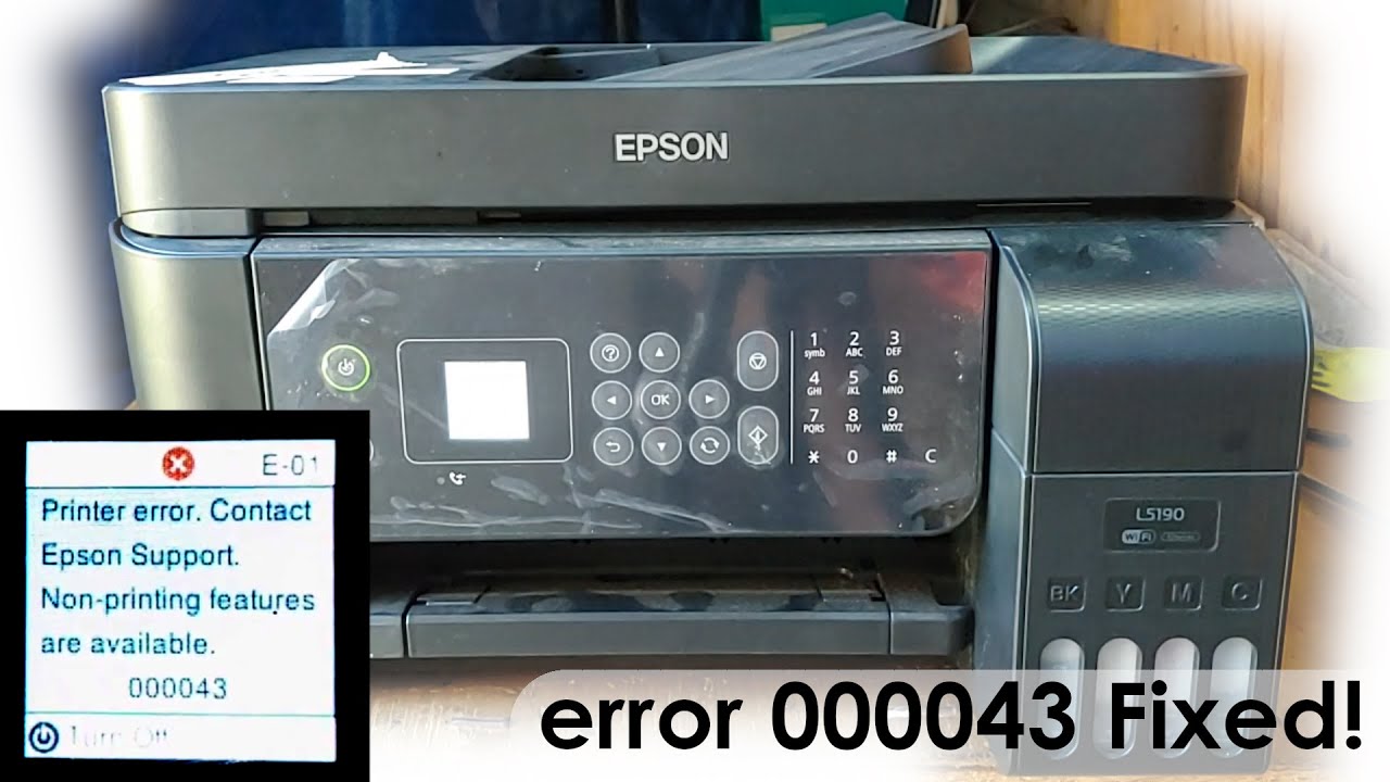 Epson Error Code 00043